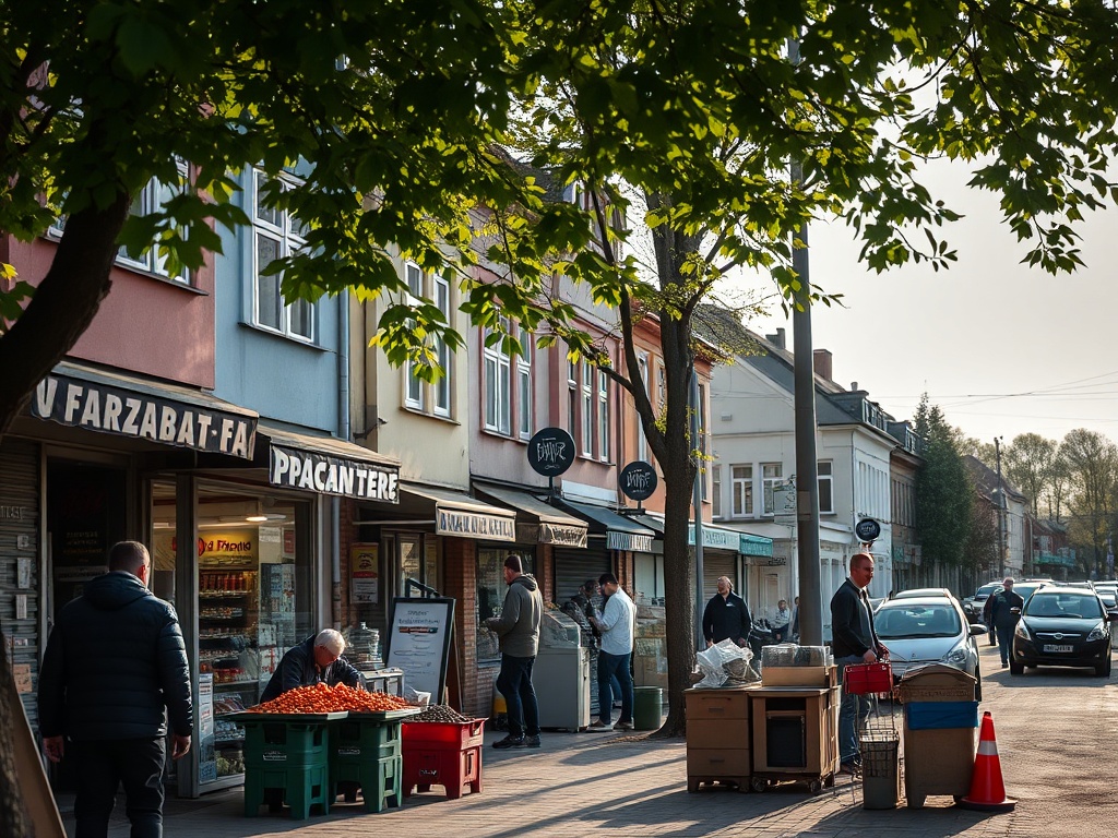 Mapa Pruszcza Gdańskiego z zaznaczonymi terenami przemysłowymi, symbolizująca rozwój rynku pracy w Pruszczu Gdańskim.