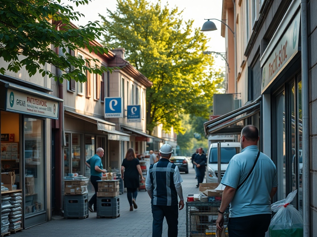 Grafika przedstawiająca odnowiony budynek mieszkalny, symbolizujący remont pustostanów w Pruszczu Gdańskim i tworzenie nowych mieszkań komunalnych.